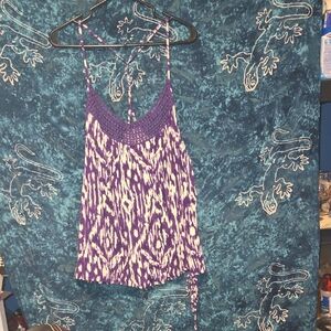 Warehouse Vibrant Purple and Cream Patterned Camisole